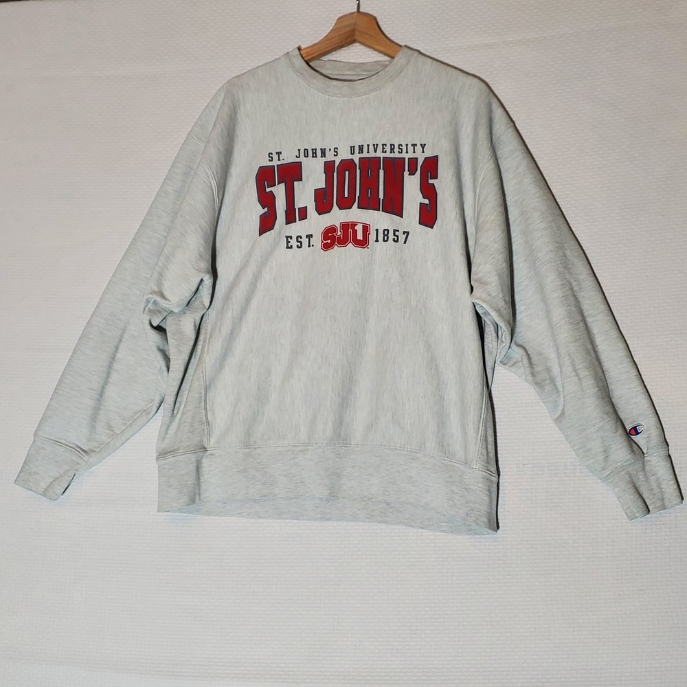 Vintage St Johns University Champion Reverse Weave Sweatshirt Hoodie Mens L SJU